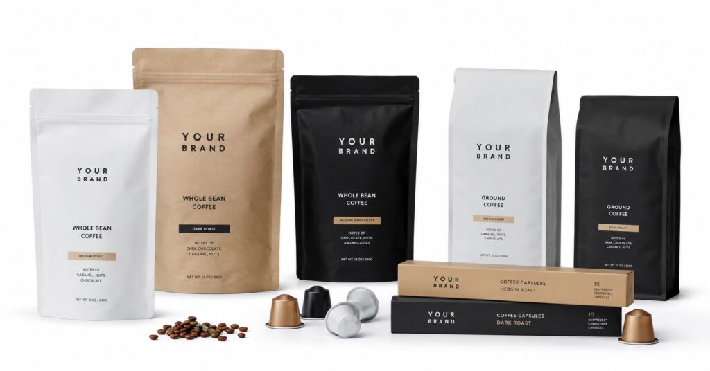 Specialty coffee private label Europe — single origin premium bags at Burdet Coffee Spain